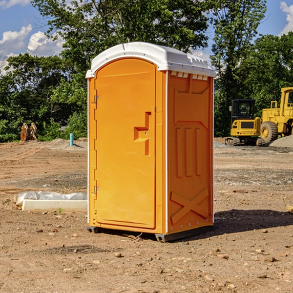 can i customize the exterior of the portable restrooms with my event logo or branding in Helmsburg IN